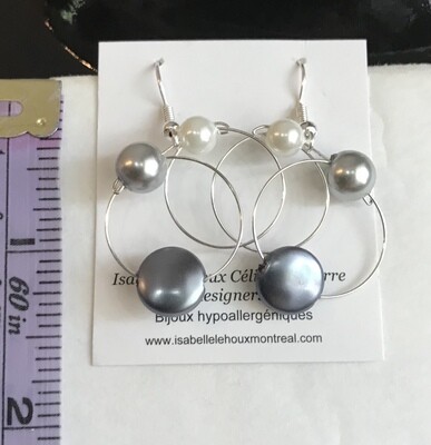 BOUCLES D’OREILLES C CHIC GRIS ARGENTÉ