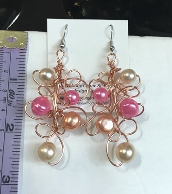 BOUCLES D’OREILLES ROYALE ROSE ORANGÉ