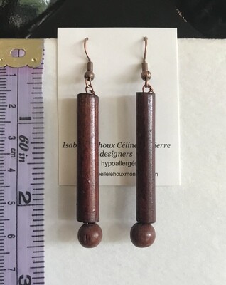 BOUCLES D’OREILLES BÂTONS DE BOIS