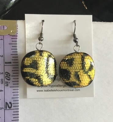 BOUCLES D’OREILLES JAUNE ET NOIR