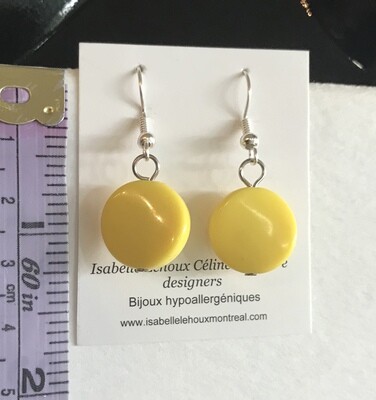 BOUCLES D’OREILLES PASTILLES JAUNE