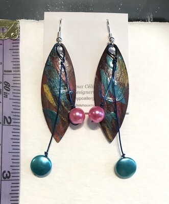 BOUCLES D’OREILLES PEINTES À  LA MAIN CRÉATIVES