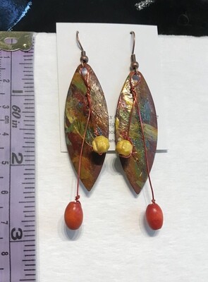 BOUCLES D’OREILLES PEINTES À LA MAIN BOIS D’AUTOMNE