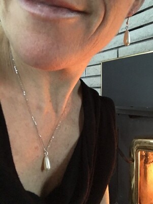 ENSEMBLE 2 BIJOUX GOUTTE IVOIRE