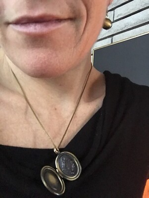 ENSEMBLE 2 BIJOUX MÉDAILLON PHOTO BRASS
