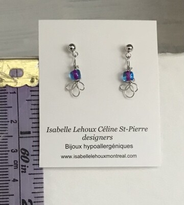 BOUCLES D’OREILLES TINY MINI VIOLET BLEU