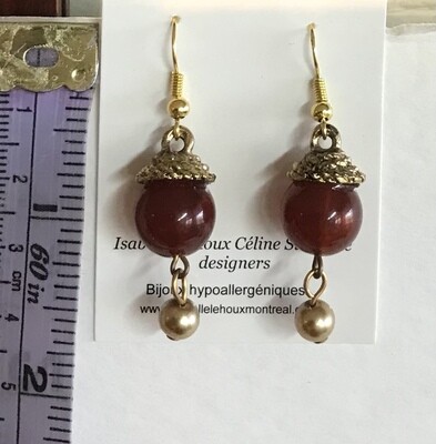 BOUCLES D’OREILLES ORANGE DORÉ