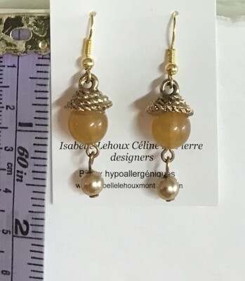 BOUCLES D’OREILLES CARAMEL DORÉ