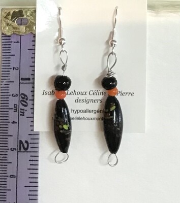 BOUCLES D’OREILLES CÉRAMIQUES  NOIRES