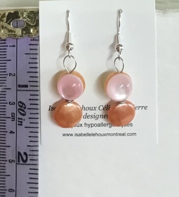 BOUCLES D’OREILLES FANTAISIE ROSE