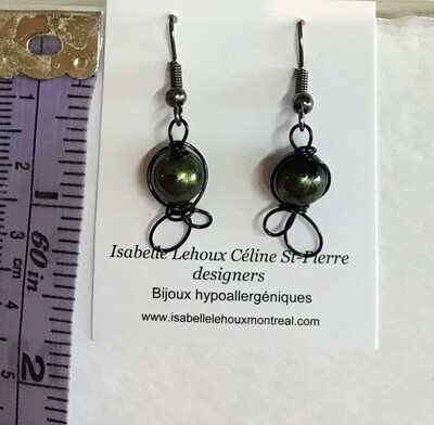 BOUCLES D’OREILLES FANTAISIE VERT FORÊT
