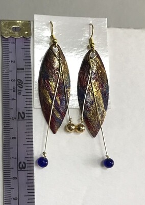BOUCLES D’OREILLES PEINTES À LA MAIN NUIT DORÉE
