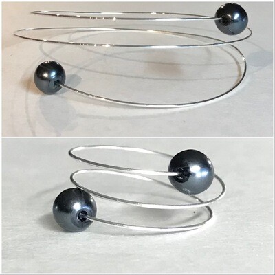 ENSEMBLE 2 BIJOUX DUO PERLES ANTHRACITE 