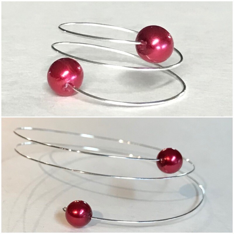 ENSEMBLE 2 BIJOUX DUO PERLES ROUGE