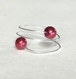 BAGUE PERLES ROUGE