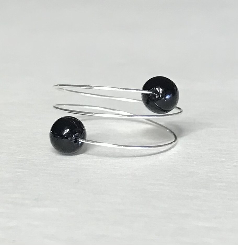 BAGUE PERLES NOIRES