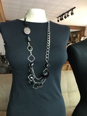 COLLIER CHAÎNE FANTAISIE NOIRE