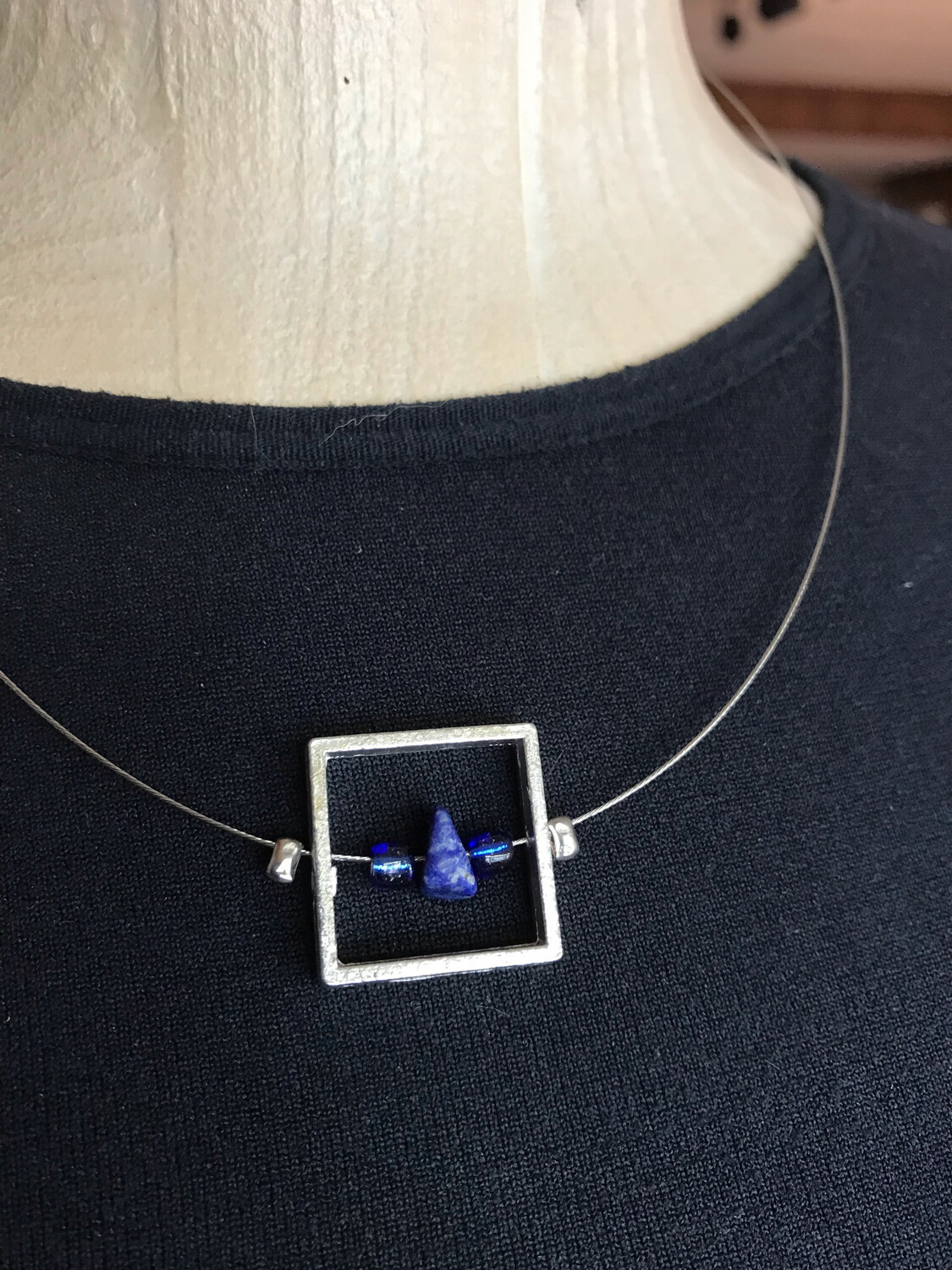 ENSEMBLE 2 BIJOUX CARRÉ DE RÊVE LAPIS-LAZULI