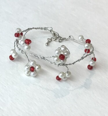 BRACELET ROSACES PERLES