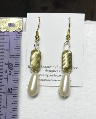 BOUCLES D’OREILLES OR PERLÉ