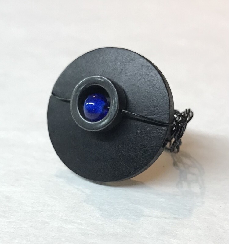 BAGUE GLAM BOIS BLEU