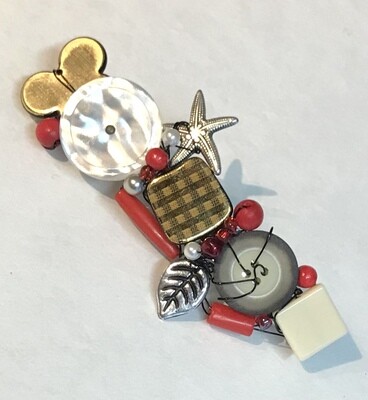 BARRETTE DORÉE ROUGE