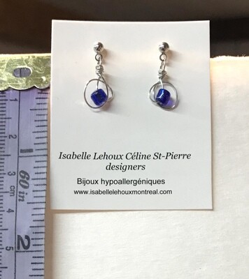 BOUCLES D’OREILLES MIGNARDISES BLEU