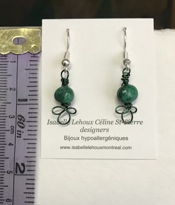 BOUCLES D’OREILLES BILLES ÉMERAUDE