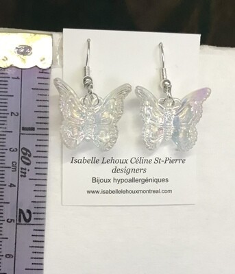 BOUCLES D’OREILLES PAPILLONS GLACE IRISÉE