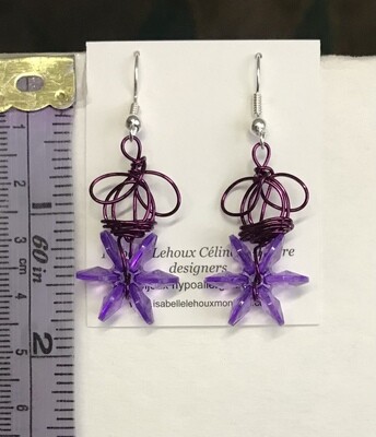 BOUCLES D’OREILLES ÉTOILES VIOLET