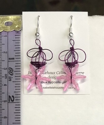 BOUCLES D’OREILLES ÉTOILES ROSE