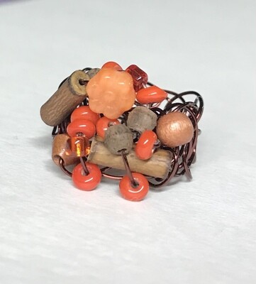 BAGUE ORANGE DES BOIS