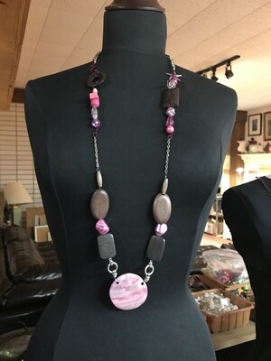 COLLIER COQUILLAGE ROSE