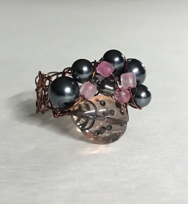 BAGUE COCCINELLE HÉMATITE