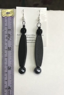 BOUCLES D’OREILLES BÂTONS NOIRS