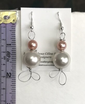 BOUCLES D’OREILLES PERLES ROSA