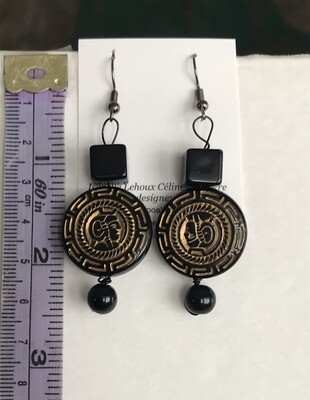 BOUCLES D’OREILLES EFFIGIE NOIRE