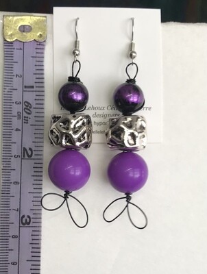 BOUCLES D’OREILLES VIOLET FANTAISIE