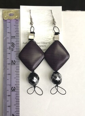 BOUCLES D’OREILLES AUBERGINE