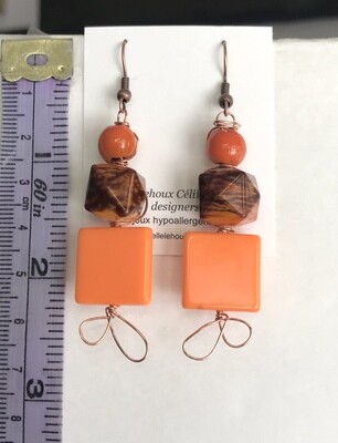 BOUCLES D’OREILLES TRIOLET ORANGE