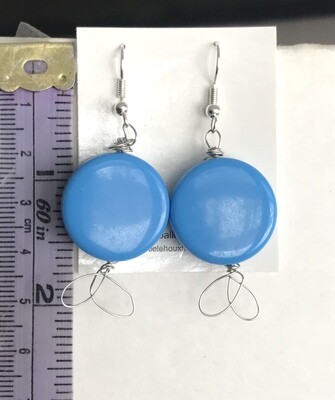 BOUCLES D’OREILLES PASTILLES BLEU