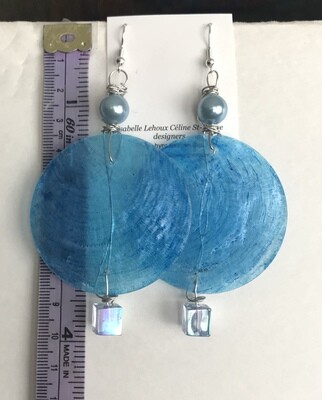 BOUCLES D’OREILLES COQUILLAGES BLEU