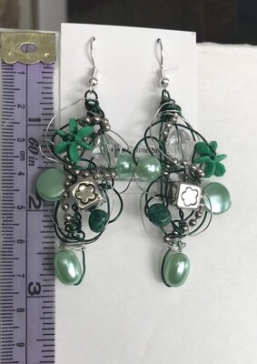 BOUCLES D’OREILLES TORSADES MENTHE