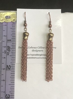BOUCLES D’OREILLES POMPONS CUIVRE