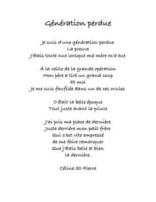 GÉNÉRATION PERDUE