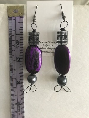 BOUCLES D’OREILLES VIOLACÉES