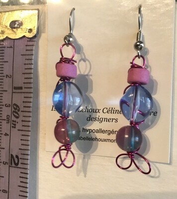 BOUCLES D’OREILLES ROSE BLEUTÉ
