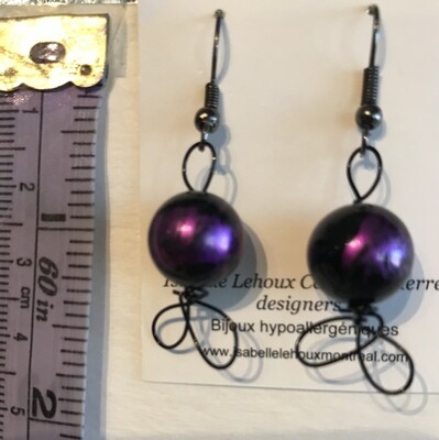 BOUCLES D’OREILLES PERLES VIOLET
