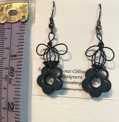 BOUCLES D’OREILLES FLEURS MARINE