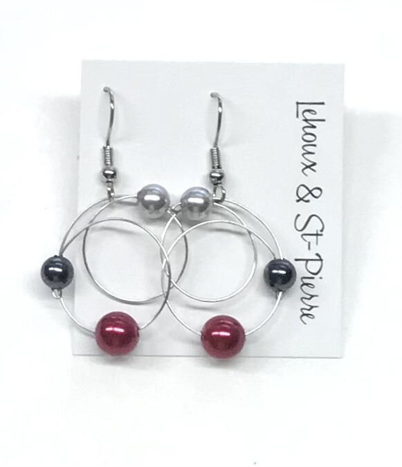 BOUCLES D’OREILLES C CHIC MIX ROUGE